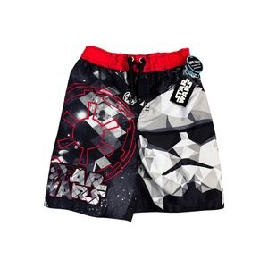 Star Wars Boys Stormtrooper Swim Trunks Black Red Board Shorts UPF 50+ Size 4